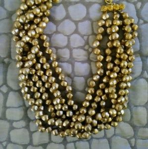 Gold Pearl Beaded Necklace